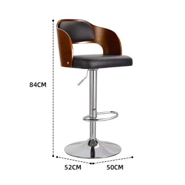 Ghế quầy bar đảo bếp cao cấp lưng gỗ bọc da: SG - B255 - $hienthicat